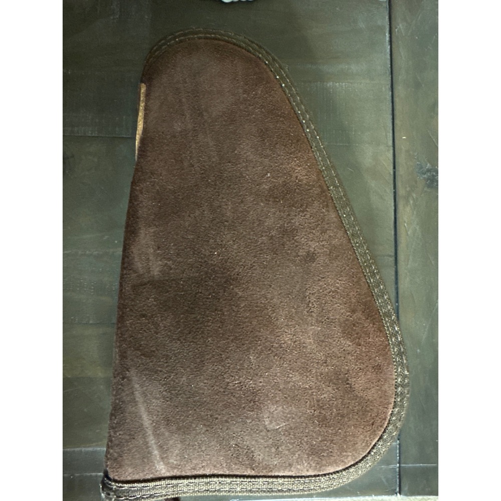 Safariland Monrovia CA Vintage Brown Suede Pistol Rug Case Shearling Lined 11in